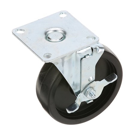 Bki Barbeque King Caster, W/5 Top Plate  W/ Brake C0406